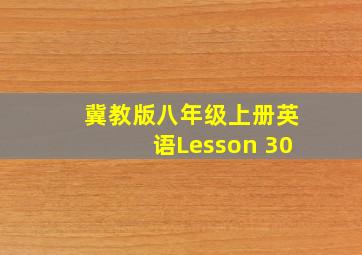 冀教版八年级上册英语Lesson 30